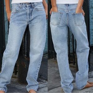 brandy melville addison low rise jeans straight leg light wash john galt y2k